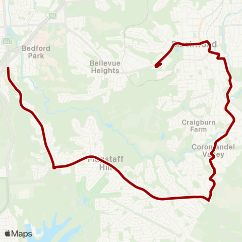Torrens Transit Blackwood High School - Darlington map