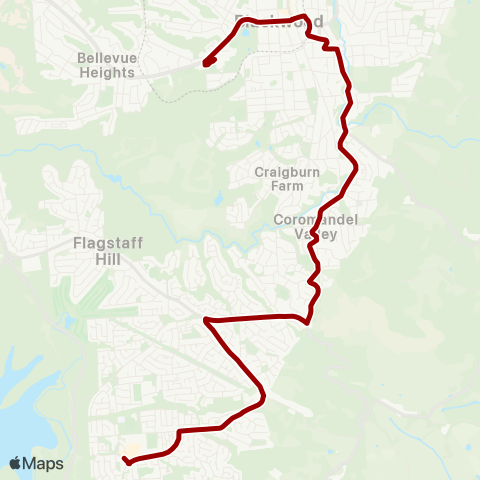 Torrens Transit Blackwood High School - Aberfoyle Hub map