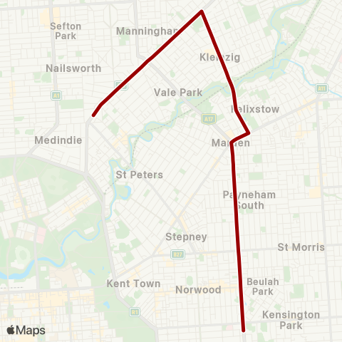 Torrens Transit Loreto College - Walkerville map