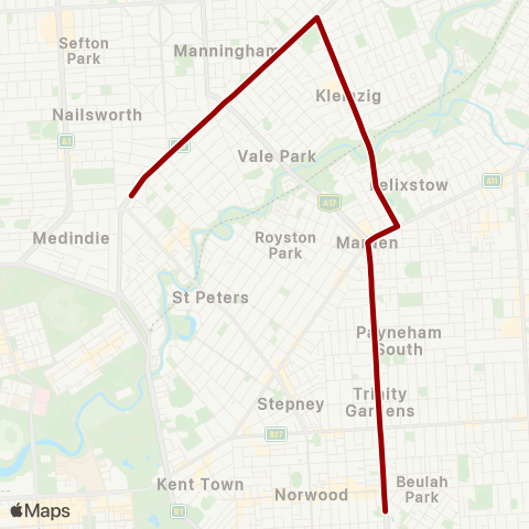 Torrens Transit St Ignatius' Junior School - Walkerville map