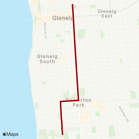 Torrens Transit Brighton Secondary School - Glenelg map