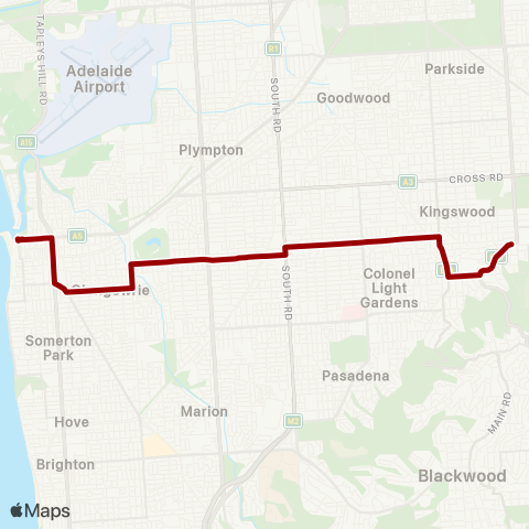 Torrens Transit Mercedes College - Glenelg map