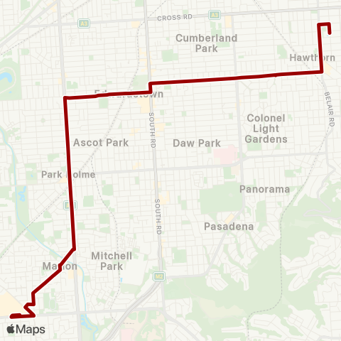 Torrens Transit Mitcham Girls High School - Marion Ctr map