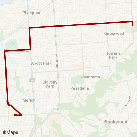 Torrens Transit Urrbrae Agr High School - Marion Centre map