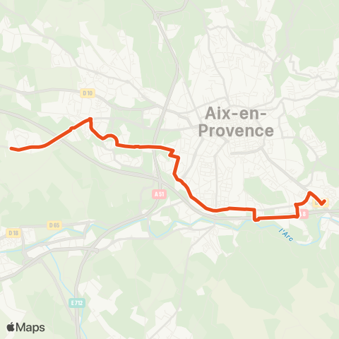 Aix en Bus Château Galice ↔ Saint-Anne map