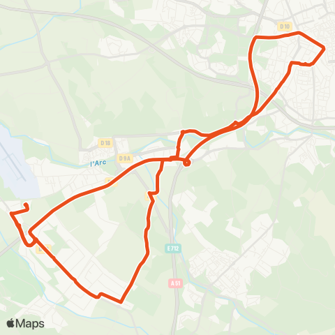 Aix en Bus P+R Plan d'Aillane ↔ Corsy map