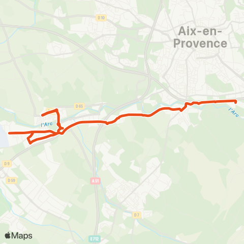 Aix en Bus 8305-3:Milles>Adm-S. Germain>Duranne / Scolaire map
