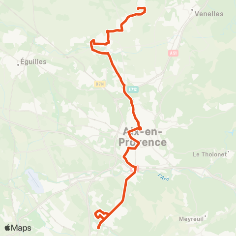 Aix en Bus Village Soleil ↔ Luynes Mail map
