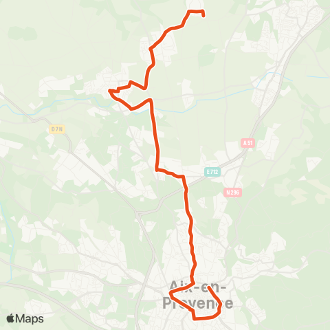 Aix en Bus Couteron ↔ Rotonde Tour de ville map