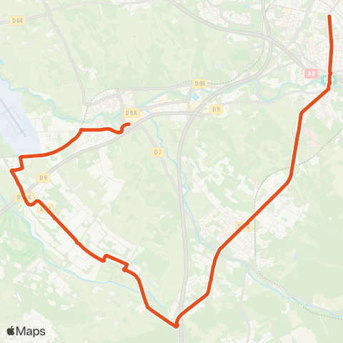 Aix en Bus Brossolette ↔ C. Cial les Milles map