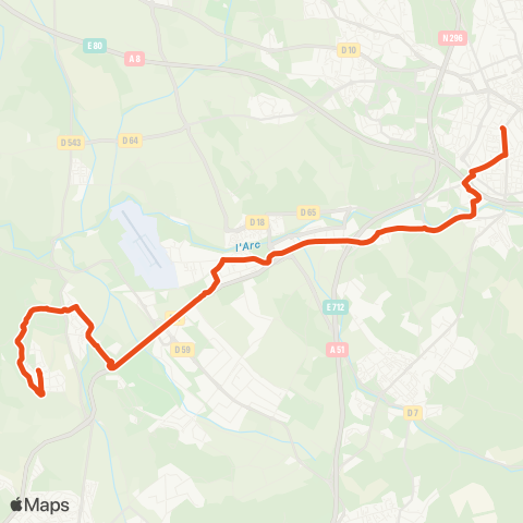 Aix en Bus Duranne École ↔ Gare routière map