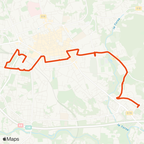 Aix en Bus Cité du Livre ↔ la Torse-Val St André map