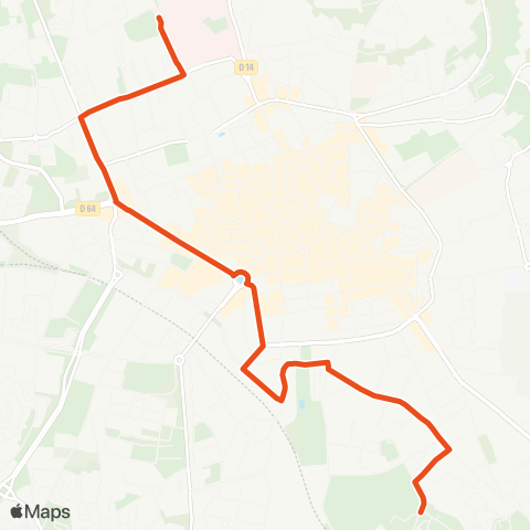 Aix en Bus Cité U ↔ Rot Mirabeau-Hôpital Tamaris map