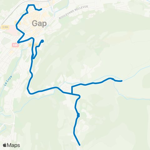 L'Agglo en bus Pôle universitaire - les Emeyères map