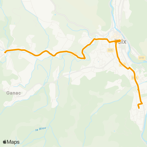 L'Agglobus St-Pierre-de-Rivière Mairie - Foix Parvis - Ferrières Mairie map