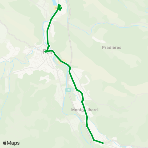 L'Agglobus Foix Paul Bert - Foix Parvis - Montgailhard Mairie - St-Paul-de-Jarrat St-Paulet - St-Paulet map