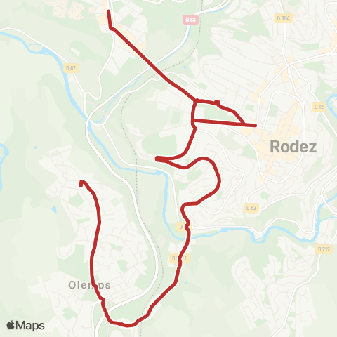 Agglobus Bourran - Place Foch - Olemps map