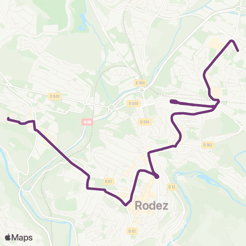 Agglobus Hôpital - Centre ville - Quatre Saisons map