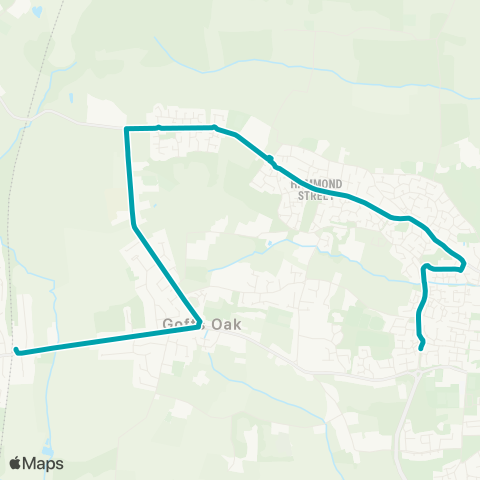 Arriva Herts and Essex Cuffley Railway Station - Hornbeam Way map