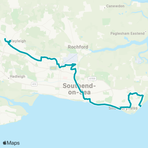 Arriva Herts and Essex Railway Station - East Beach map