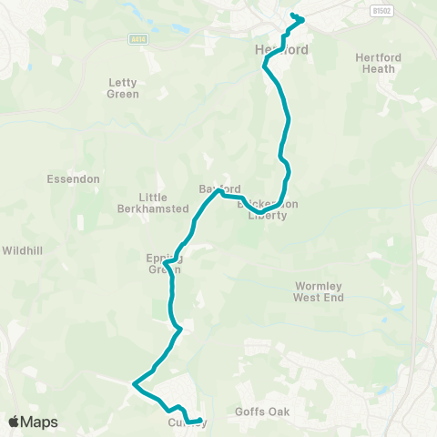 Arriva Herts and Essex Cuffley Railway Station - Bus Station map