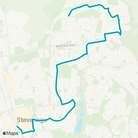 Arriva Herts and Essex Manchester Close - Bus Station map