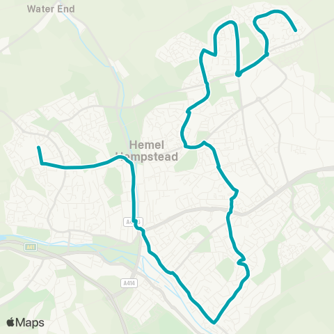 Arriva Herts and Essex Cuffley Court - John F Kennedy Sch Grounds map