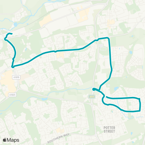Arriva Herts and Essex Church Langley Tesco Store - Temp Bus Sta map