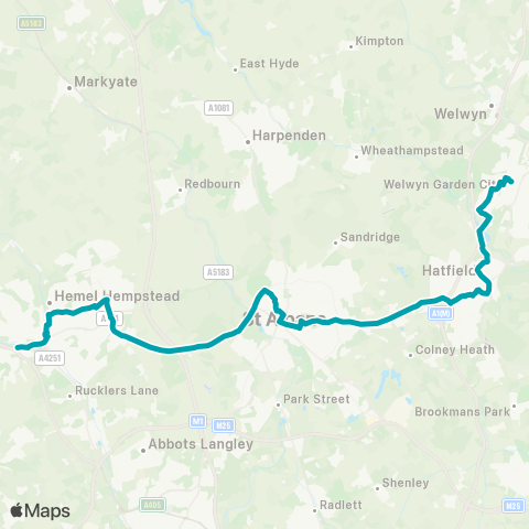 Arriva Herts and Essex Hemel Hempstead Railway Sta - Bus Sta map