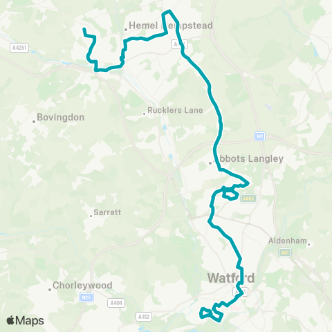 Arriva Herts and Essex Riverside - Westfield Community College map