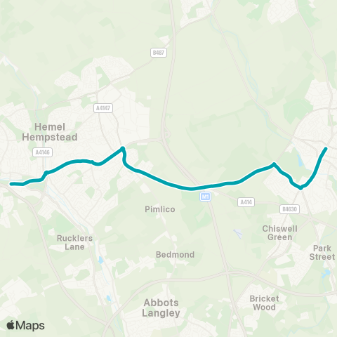 Arriva Herts and Essex St Peter's Street - Riverside map