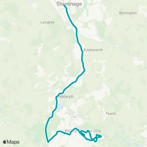 Arriva Herts and Essex Bus Station - Sir Frederic Osborn School map