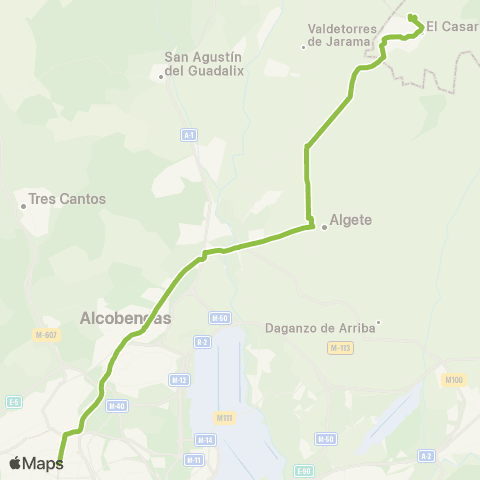 Autobuses Interurbanos Madrid (Plaza de Castilla)-el Casar map