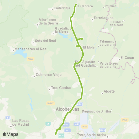 Autobuses Interurbanos Madrid (Plaza de Castilla)-Pedrezuela-el Vellón map