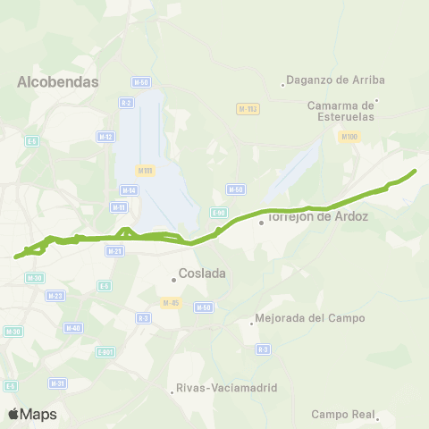 Autobuses Interurbanos Madrid (Avda. América)-Alcalá de Henares map