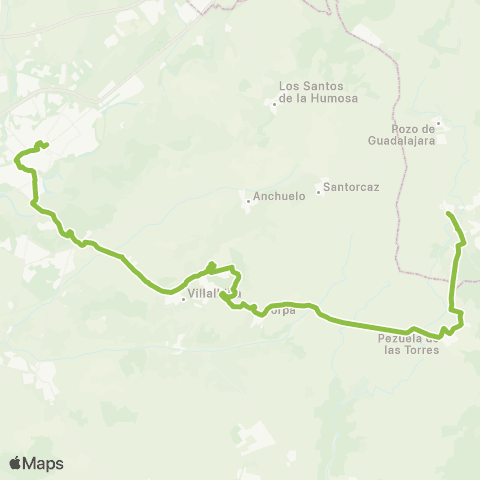 Autobuses Interurbanos Alcalá de Henares-Pezuela-Pioz map