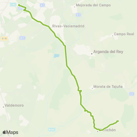 Autobuses Interurbanos Madrid (Pavones)-Chinchón-Valdelaguna map