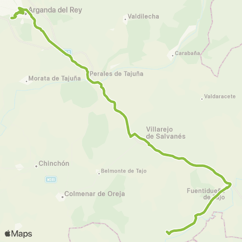 Autobuses Interurbanos Arganda (Hospital) - Villarejo - Villamanrique de Tajo map
