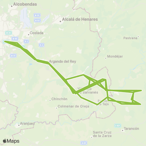 Autobuses Interurbanos Madrid (Estación Sur)-Estremera-Barajas de Melo map