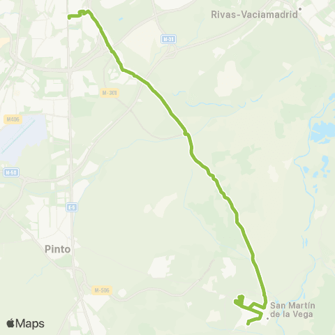 Autobuses Interurbanos Madrid (Villaverde Bajo-Cruce)-San Martín de la Vega map