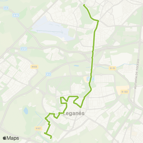 Autobuses Interurbanos Madrid (Aluche) - Leganés (Arroyo Culebro) map