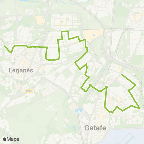 Autobuses Interurbanos Leganés (San Nicasio)-Getafe (Getafe Norte) map