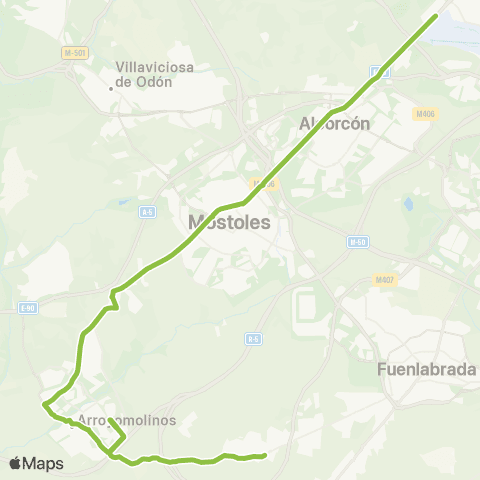 Autobuses Interurbanos Madrid (Cuatro Vientos)-Arroyomolinos-Moraleja de Enmedio map