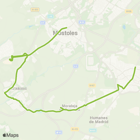 Autobuses Interurbanos Móstoles - Arroyomolinos - Moraleja de Enmedio map