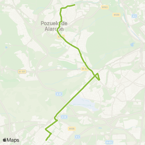 Autobuses Interurbanos Pozuelo de Alarcón-Alcorcón map