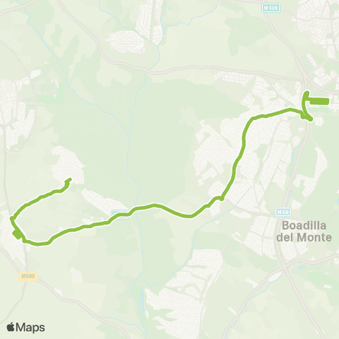 Autobuses Interurbanos Majadahonda (Hospital)-Brunete map