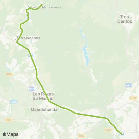 Autobuses Interurbanos Madrid (Moncloa)-Hoyo de Manzanares (por Urb. las Colinas) map