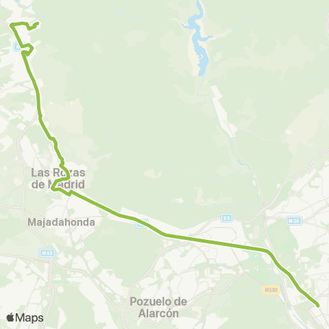 Autobuses Interurbanos Madrid (Moncloa)-las Rozas-las Matas map