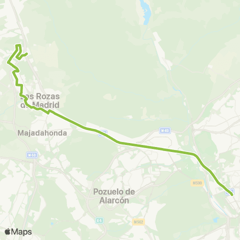Autobuses Interurbanos Madrid (Moncloa)-las Rozas (Parque Empresarial) map