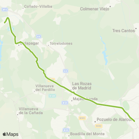 Autobuses Interurbanos Madrid (Moncloa)-la Navata-Galapagar-el Guijo map